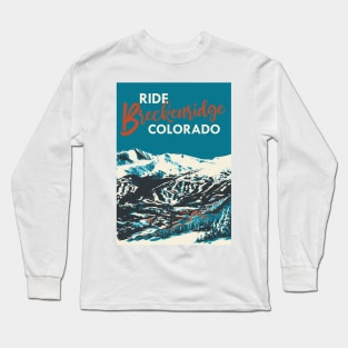 Breckenridge Vintage Snowboarding Poster Long Sleeve T-Shirt